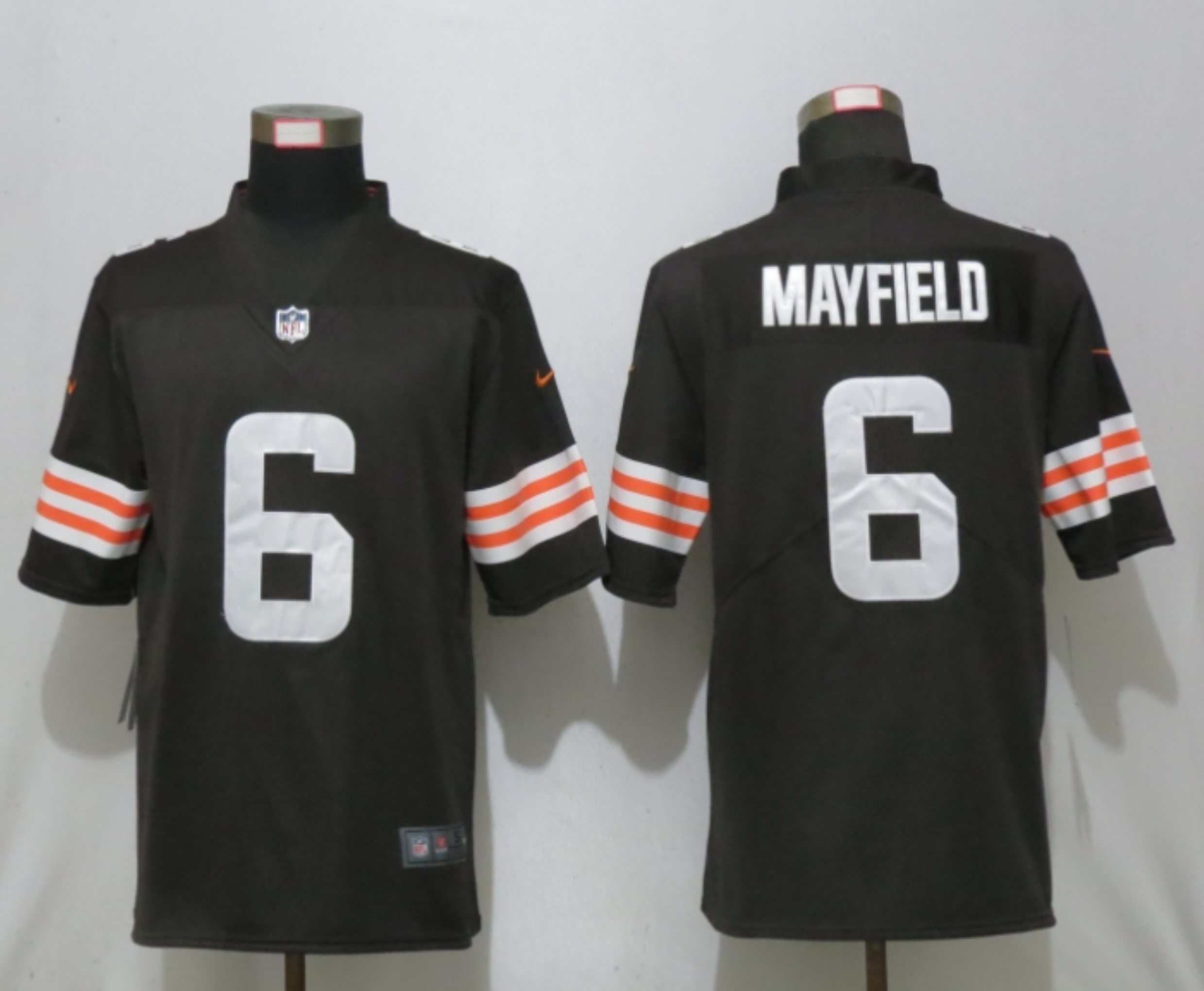 Men New Nike Cleveland Browns #6 Mayfield Brown Vapor Limited Player Jersey->cleveland browns->NFL Jersey